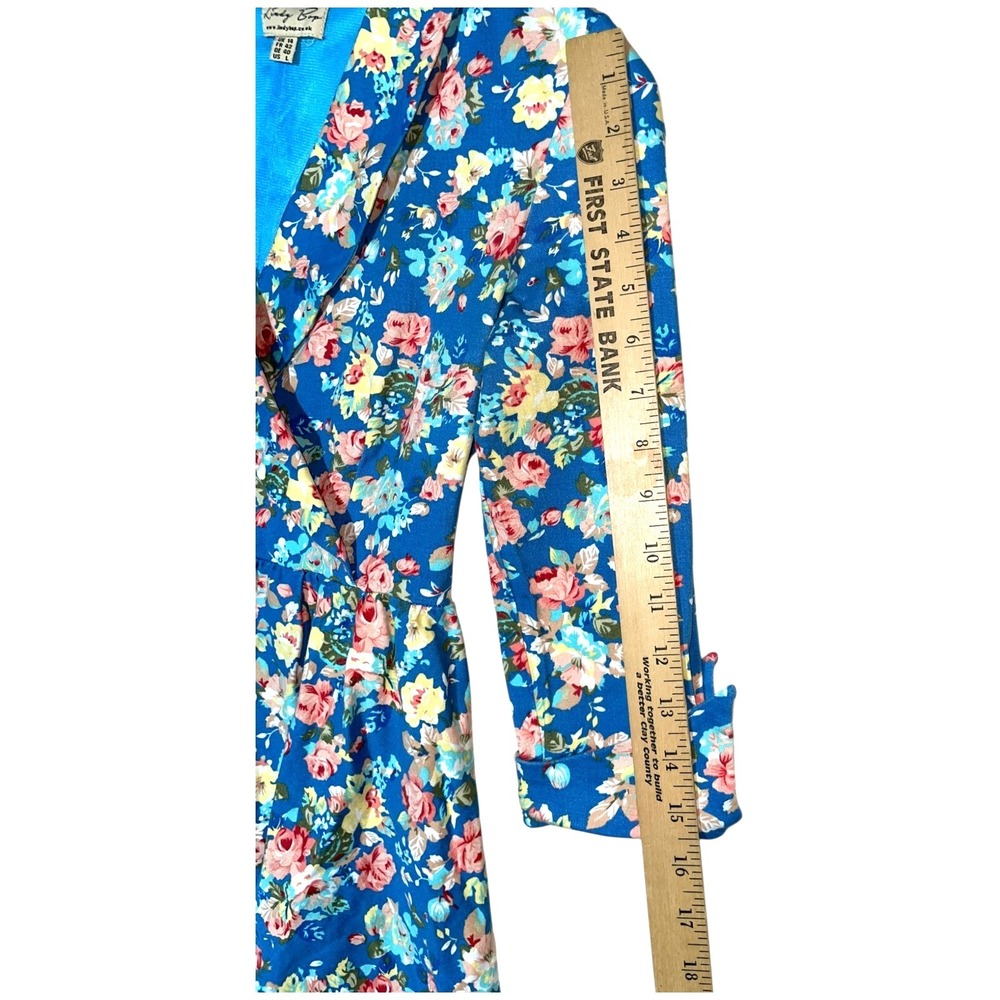 Lindy Bop Women Midi Dress Sz S Blue Vivi Floral‎ Cottagcore Retro Stretch 50s - Picture 11 of 16